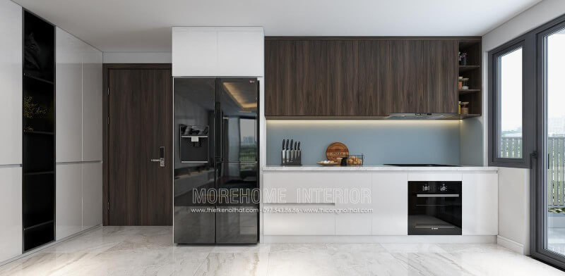 Mẫu tủ bếp âm tường hiện đại là sự lựa chọn hoàn hảo cho gia đình có diện tích bé như chung cư, nhà phố Thiết kế tủ bếp đẹp