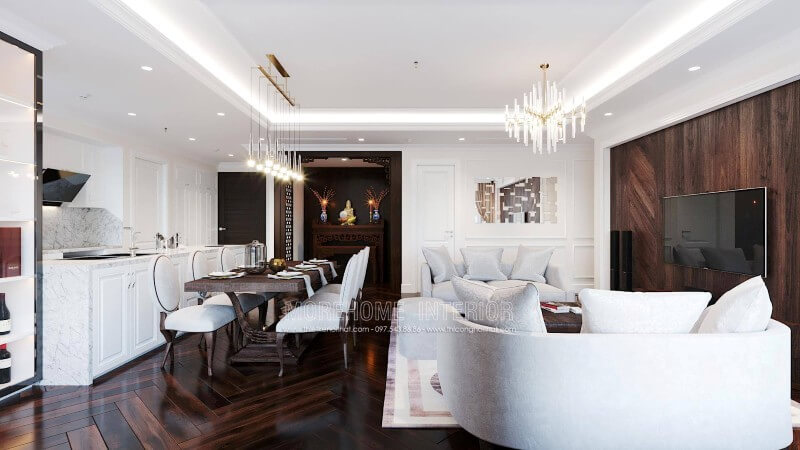 Mẫu tủ bếp gỗ tự nhiên không bao giờ lỗi mốt hiện nay Tủ bếp màu trắng và màu nâu đẹp